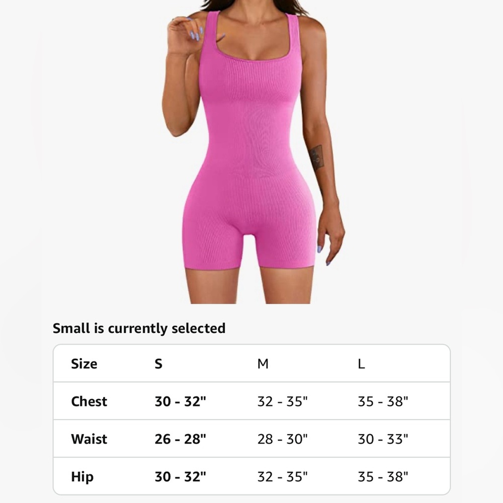 Pink Stretchy Jumpsuit with Scoop Neckline - Picture 4 of 7